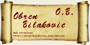 Obren Bilaković vizit kartica